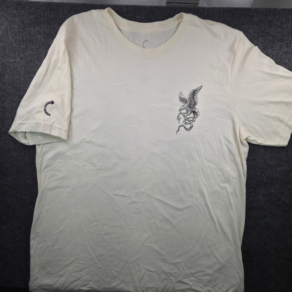 C-Line Strength & Liberty Graphic Tee Mens XL Cream Short Sleeve Americana Shirt